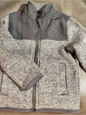 The Children's Place Gray Knit Full-Zip Layering Jacket